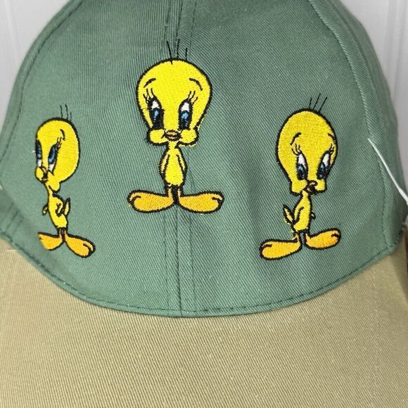 Six Flags 1997 Tweety Bird Vintage Hat Cap TM Warner Bros Looney Tunes 90’s Gree - Picture 2 of 12